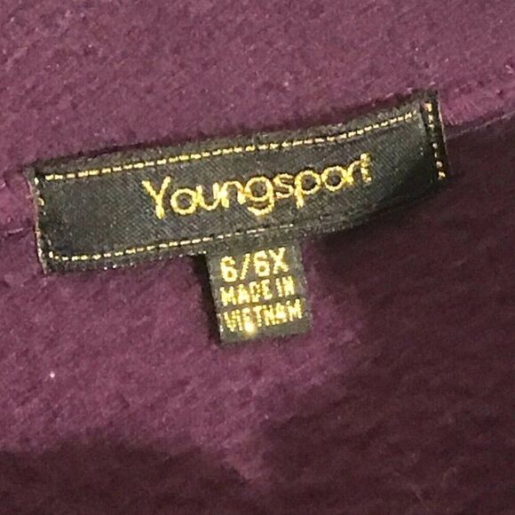 6/6X Girls Purple Fleece Jacket Coat w/Flowers on the Collar and Pockets + HAT - Picture 3 of 7